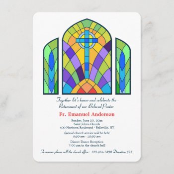 Stained Glass Retirement Party Invitation by heartfeltclub at Zazzle