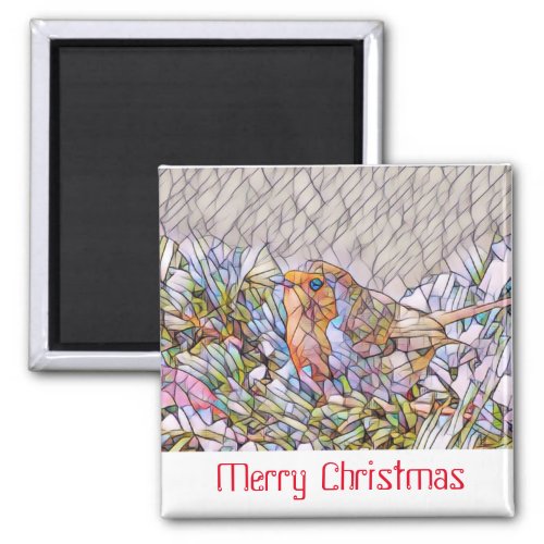 stained glass robin beautiful stocking filler magnet