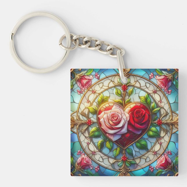 Stained Glass Romance Keychain (Front)