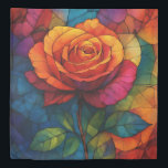 Stained Glass Rose Duvet Cover Vibrant Floral Art<br><div class="desc">ransform your bedroom into a vivid sanctuary of color and romance with this Stained Glass Rose Duvet Cover. Featuring a strikingly detailed single rose in full bloom, this design mimics the beauty of stained glass windows with its intricate outlines and glowing jewel-tone hues—ranging from fiery reds and golden yellows to...</div>
