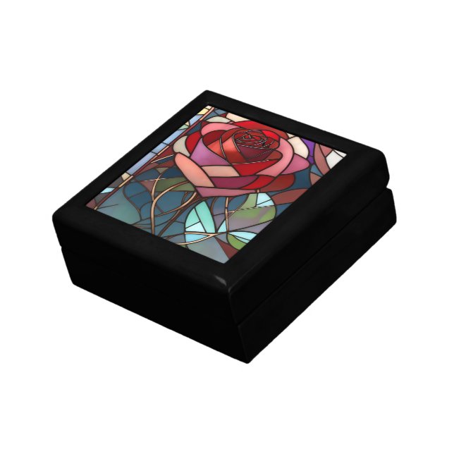 Stained Glass Rose Gift Box (Side)