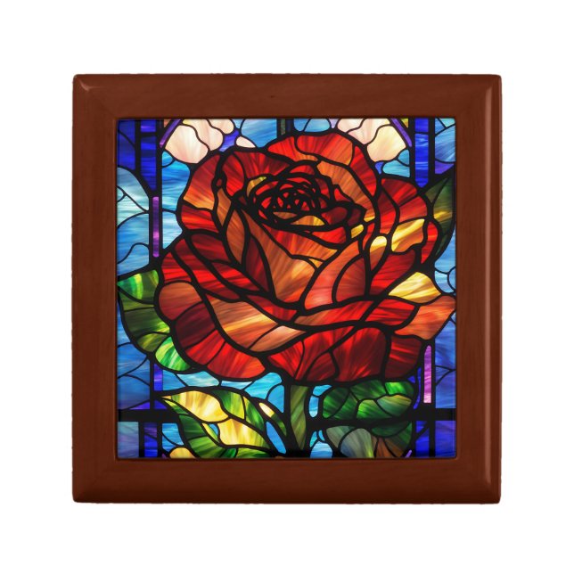 Stained Glass Rose Gift Box (Front)
