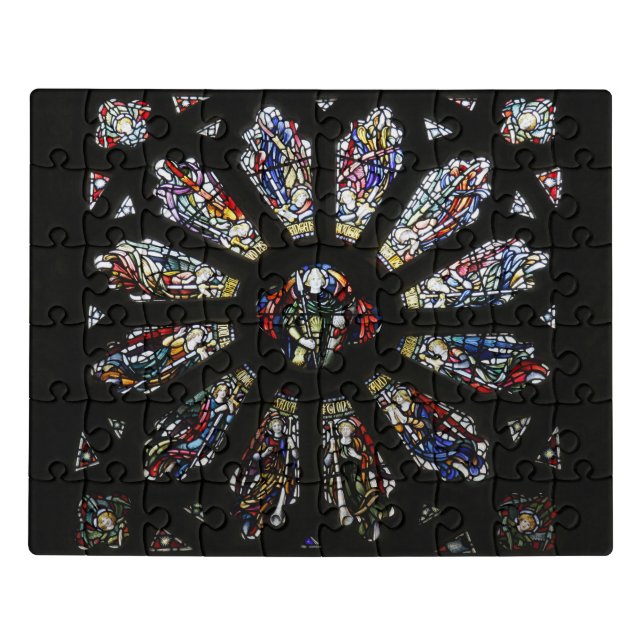 Stained Glass Rose Window Jigsaw Puzzle (Puzzle Horizontal)