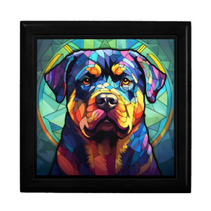 Stained Glass Rottweiler  Gift Box