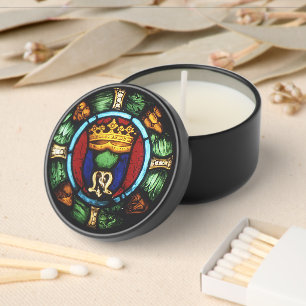Stained Glass Roundel (with Marian symbols?) Mini Candle Favors