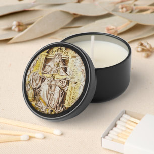 Stained Glass Roundel with the Holy Trinity Mini Candle Favors