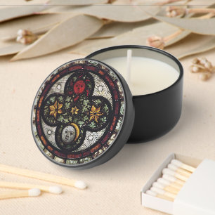 Stained Glass Roundel with the Sun, Moon & Stars Mini Candle Favors