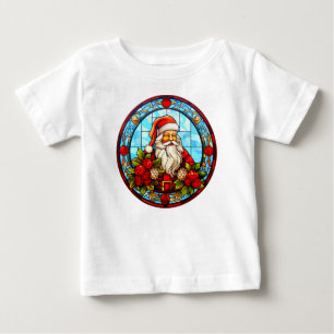 Stained Glass Santa Christmas Ornament-67672 Baby T-Shirt