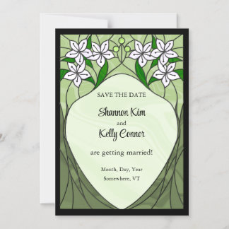 Stained Glass Save the Date Magnetic Invitation