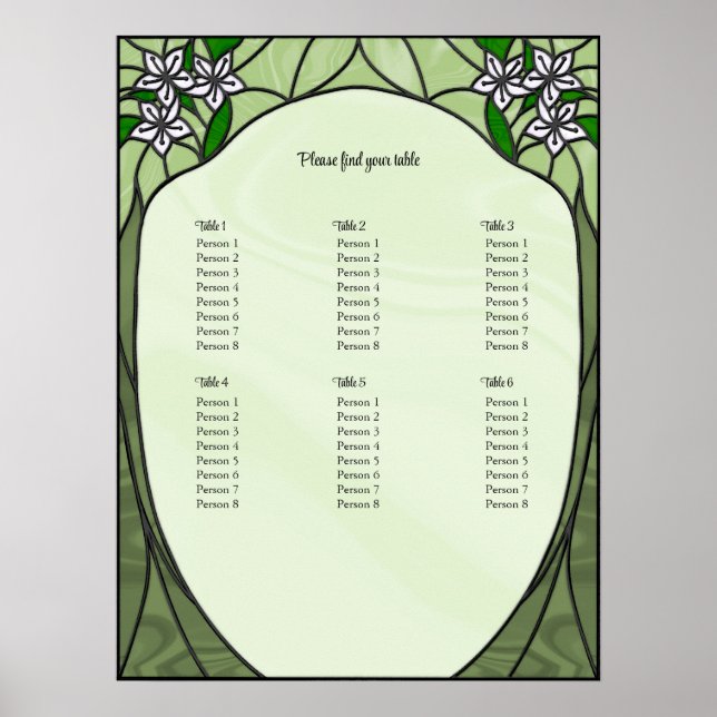 Stained Glass Seating Chart (Front)