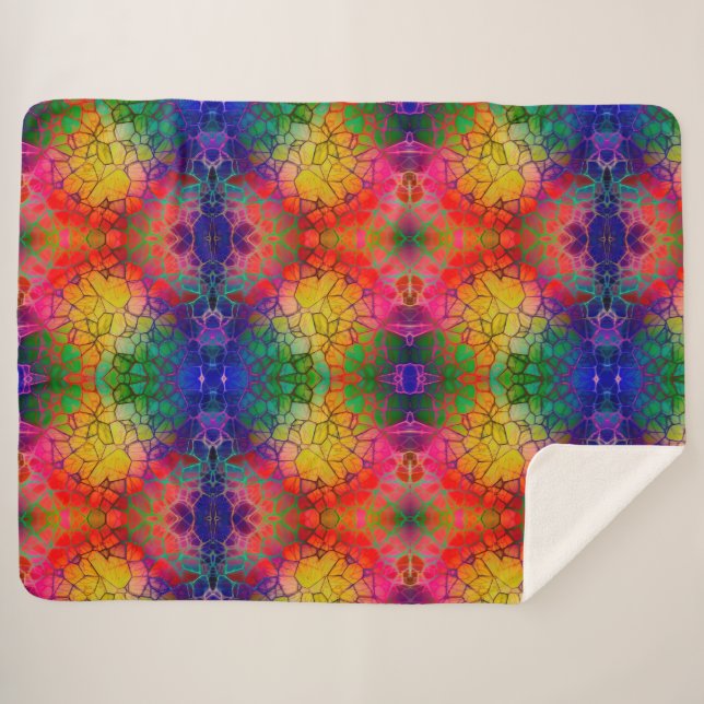 Stained Glass Sherpa Blanket (Front (Horizontal))