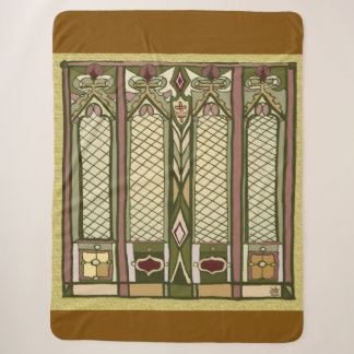 Stained Glass Sherpa Blanket Artisan Home Decor 
