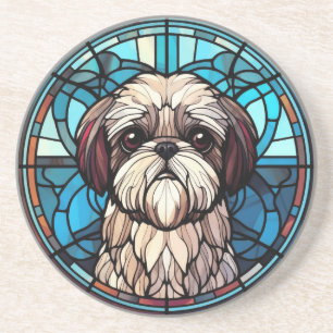 Stained Glass Shih Tzu Adorable Dog Lovers Coaster