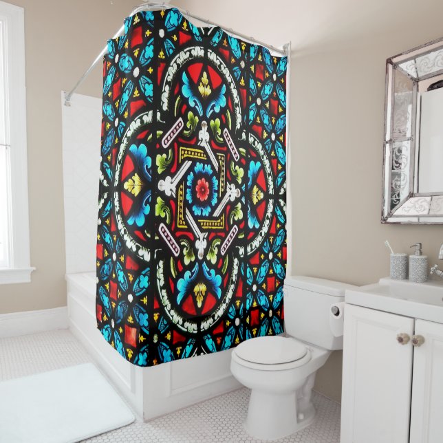 Stained Glass Shower Curtain (In Situ)