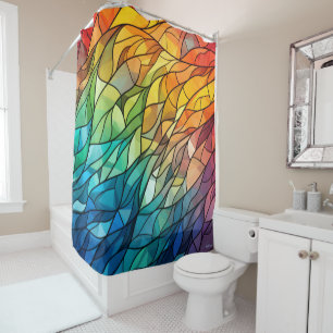 stained glass shower curtain