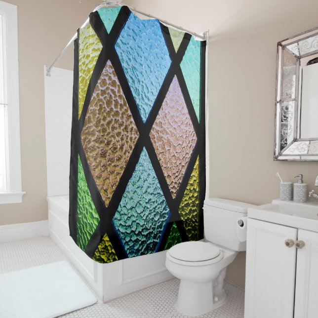 Stained glass shower curtain (In Situ)
