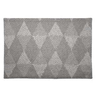 Stained Glass Silver Diamond Pattern Cloth Placemat