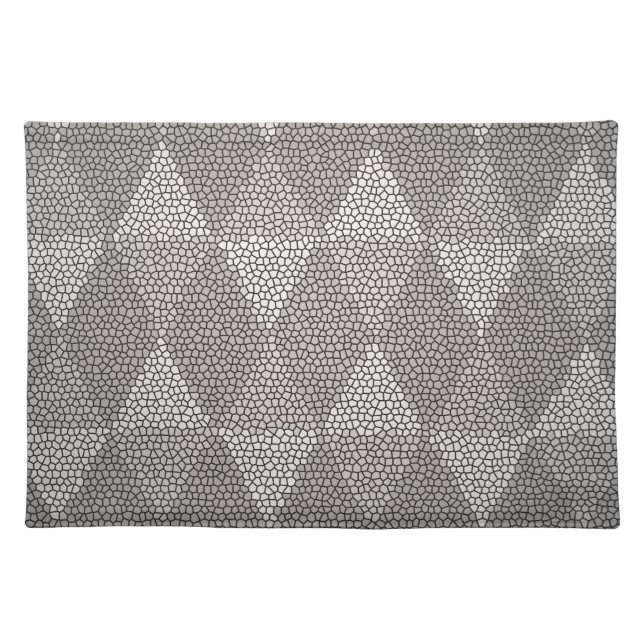 Stained Glass Silver Diamond Pattern Cloth Placemat (Front)