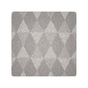 Stained Glass Silver Diamond Pattern Metal Print