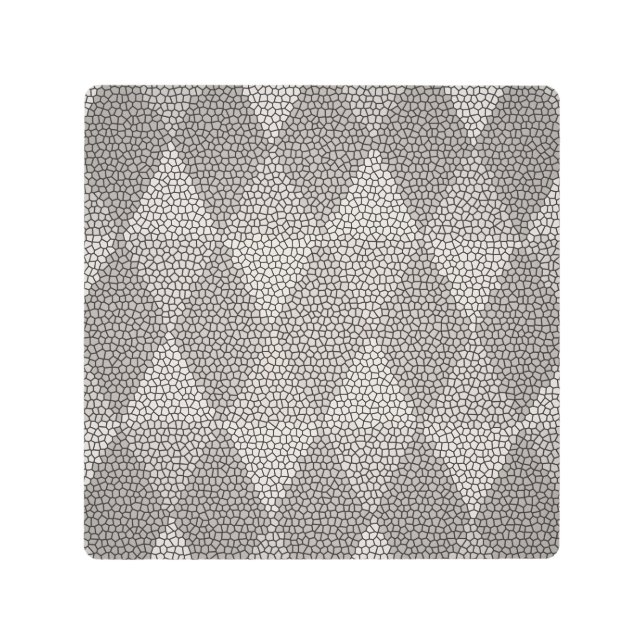 Stained Glass Silver Diamond Pattern Metal Print (Front)