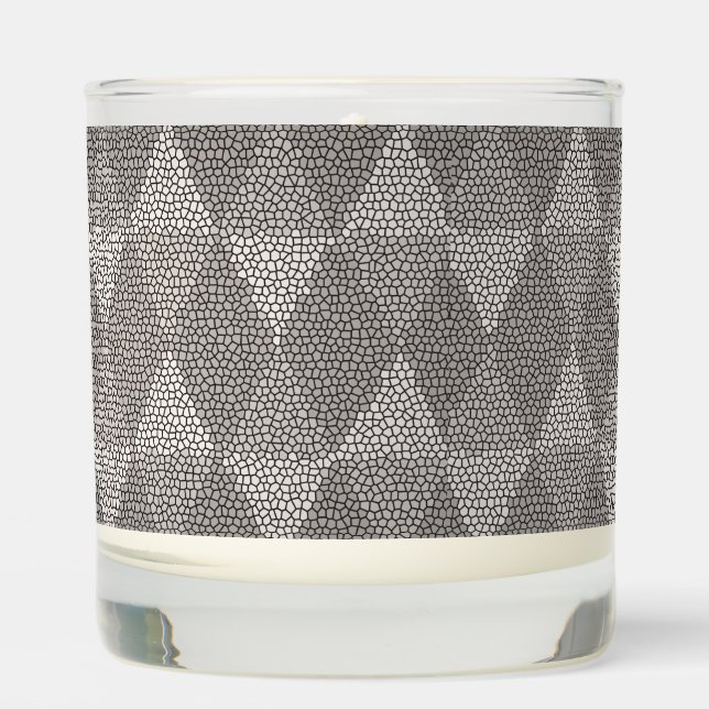 Stained Glass Silver Diamond Pattern Scented Candle (Front)