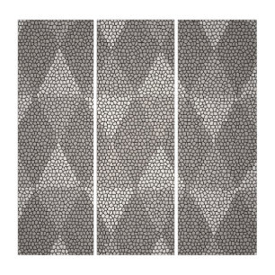 Stained Glass Silver Diamond Pattern Triptych
