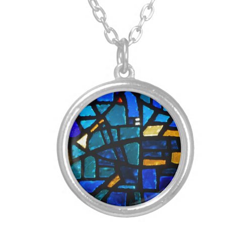 Stained Glass Silver Plated Necklace
