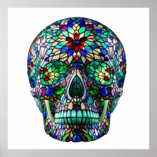 Stained Glass Skull Poster (Front)