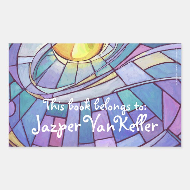 Stained Glass Sky Rectangular Sticker (Front)