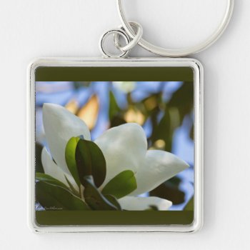 Stained Glass Sky Southern Magnolia Gifts Apparel Keychain by leehillerloveadvice at Zazzle