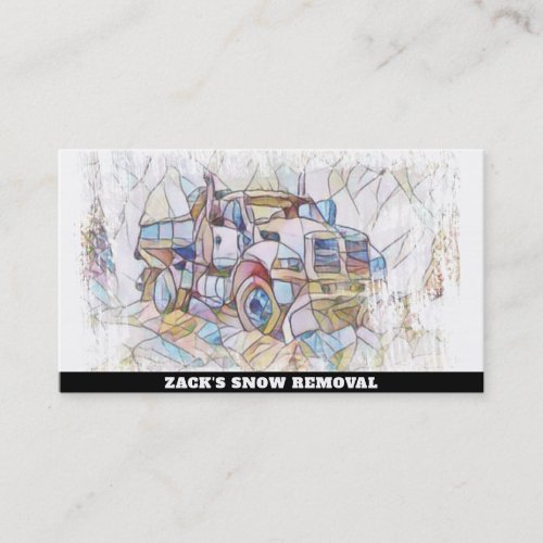  Stained Glass Snow Removal Snow Truck AP74 Business Card