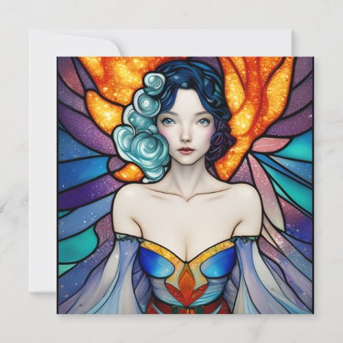 Stained Glass Snow White Portrait Note Card