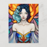 Stained Glass Snow White Portrait Postcard