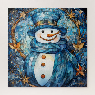 Stained Glass Snowman Puzzle