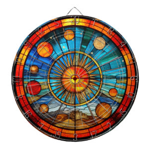 Stained Glass Solar System Dartboard