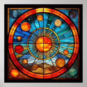 Stained Glass Solar System Poster
