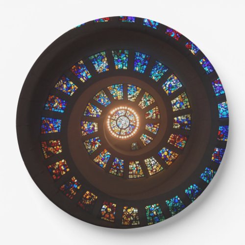 Stained Glass Spiral Disposable Paper Plates