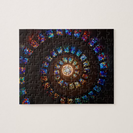 Stained Glass Spiral Window Jigsaw Puzzle