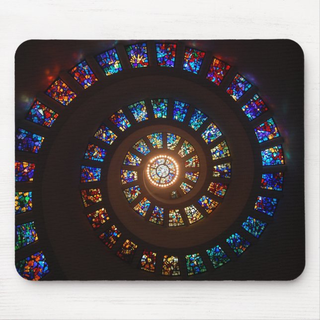 Stained Glass Spiral Window Mouse Pad (Front)