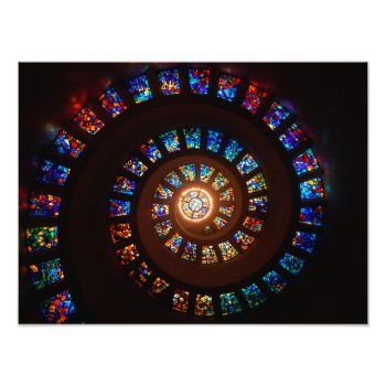 Stained Glass Spiral Window Photo Print by GiftsGaloreStore at Zazzle
