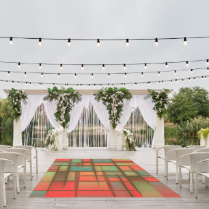 Stained Glass Squares Design Outdoor Rug