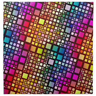 stained glass squares - vibrant rainbow : cloth napkin