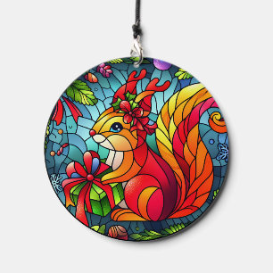 Stained Glass Squirrel Wind Chime