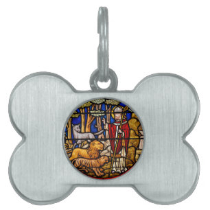 Stained Glass St. Francis Pet Protector Pet ID Tag