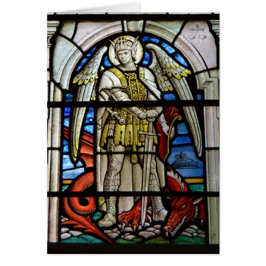 Stained Glass St Michael Helston Cornwall England Cards (Front)