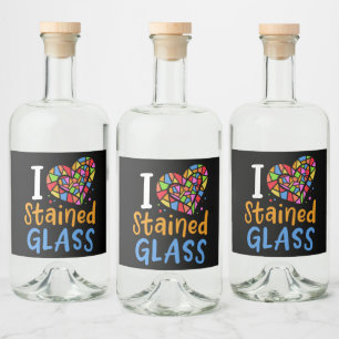 Stained Glass Stained Glass Artist Liquor Bottle Label