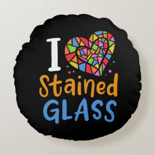 Stained Glass Stained Glass Artist Round Pillow