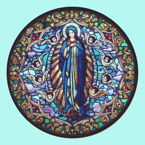 Stained Glass Standing Virgin Mary Envelope Seal