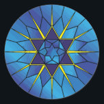 Stained Glass Star of David Round Sticker Seal<br><div class="desc">Stained Glass Star of David Round Sticker Seal</div>