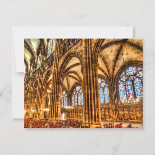 Stained Glass Strasbourg Cathedral Postcard